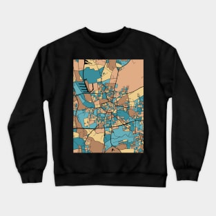 Dortmund Map Pattern in Mid Century Pastel Crewneck Sweatshirt